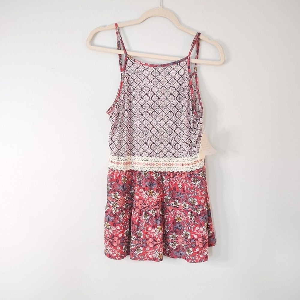 Altar'd State Floral Tank Top - Red, Pink and White NWT